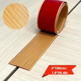   5,1 cm breiter selbstklebender Bodenverbindungsstreifen für Laminat- und Vinylböden, Holzmaserung Braun