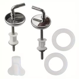   13-teiliges Edelstahl WC-Sitz Scharnier-Set mit nicht-textilen Dichtungen und Schrauben - Set