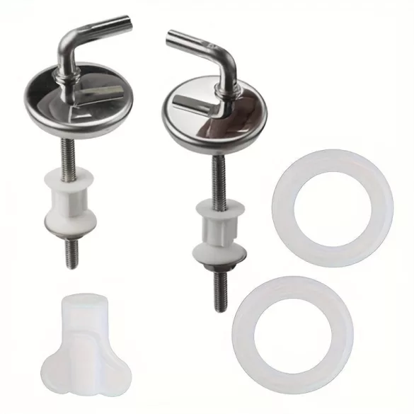 13-teiliges Edelstahl WC-Sitz Scharnier-Set mit nicht-textilen Dichtungen und Schrauben - Set