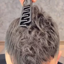 2-teiliges Herren-Stylingkamm-Set aus Kunststoff - Schwarz
