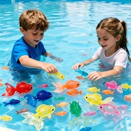   18-teiliges Spielzeug-Goldfisch-Set aus Kunststoff in zufälligen Farben