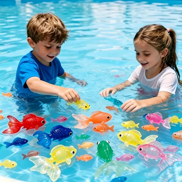 18-teiliges Spielzeug-Goldfisch-Set aus Kunststoff in zufälligen Farben