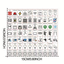   70 Stück/Set elektrische Schalter Etikettenaufkleber - PVC-Material zur Heimidentifikation
