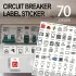 70 Stück/Set elektrische Schalter Etikettenaufkleber - PVC-Material zur Heimidentifikation