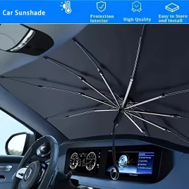   Autosonnenblende, universell, leicht montierbar und faltbar, hitzebeständig, verbesserter Sommer-Sonnenschutzbezug