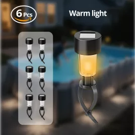  6er Set Solar-Poolbeleuchtung für oberirdische Schwimmbecken, mit verstellbarem grauem Streifen Weißes Licht