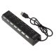 7-Port USB-Hub mit Schalter - Schwarz