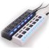 7-Port USB-Hub mit Schalter - Schwarz