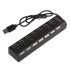 7-Port USB-Hub mit Schalter - Schwarz