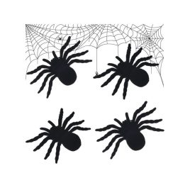   Halloween Spinne 4 Stk. große Dekoration für gruselige Stimmung