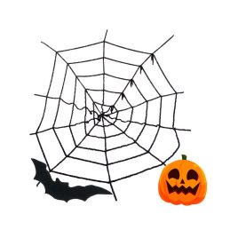   Künstliches großes Spinnennetz schwarze Halloween-Dekoration