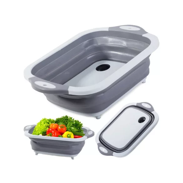 Silikon Klappschüssel mit Abtropfer für Spüle