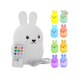   Kinder-Nachtlampe mit Steuerung, berührungsempfindlich, RGB-Farbwechsel, Fernbedienung - Hase