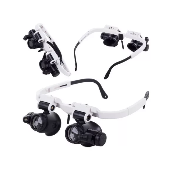 Uhrmacher-Lupenbrille Reparatur 8x 23x LED