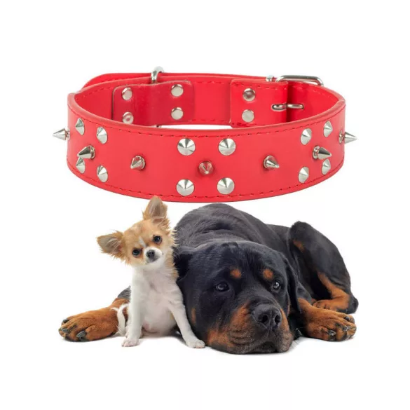 Genieteter Hundehalsband Öko-Leder verstellbar XL