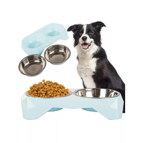 Metall-Doppelnapf für Hunde 350ml x 2