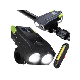 Starke Fahrradlampe vorne LED Rücklicht Tacho Akku 2in1