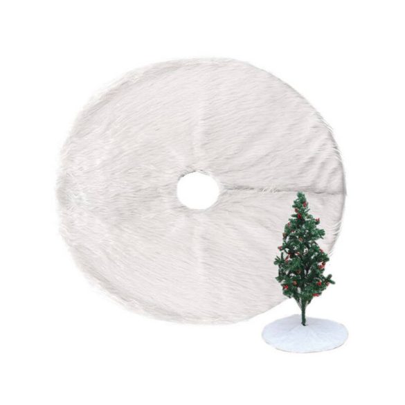 Weißer Weihnachtsbaum-Teppich, rund, 90 cm