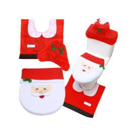 Weihnachts-Badezimmer-Set Miklós Teppich mit WC-Sitzbezug
