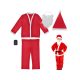 Weihnachtsmann-Kostüm für Jungen mit Mütze und Bart
