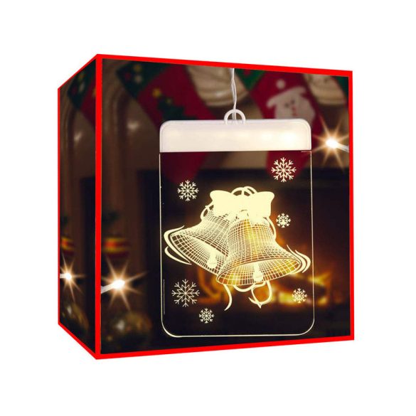 3D Buntglas-Fensterdeko Weihnachtslichter