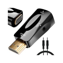   HDMI-VGA Konverteradapter mit Ton und Mini-Klinkenanschluss - HD-Auflösung, Multimedia-Gerät