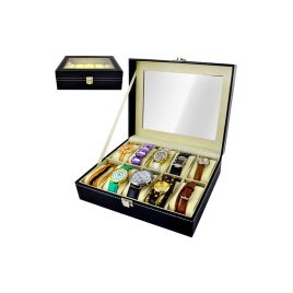  Uhrenbox mit 10 Fächern - Uhrenhalter - Armbanduhrenaufbewahrung - Uhrenschrank - Uhrendose - Uhrenhalter mit Fächern