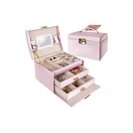   Rosa Schmuckkästchen - Perlen, Schmuck, Aufbewahrung, Geschenk, Mode, Frauen, Schönheit, praktisch, Stil, Accessoire