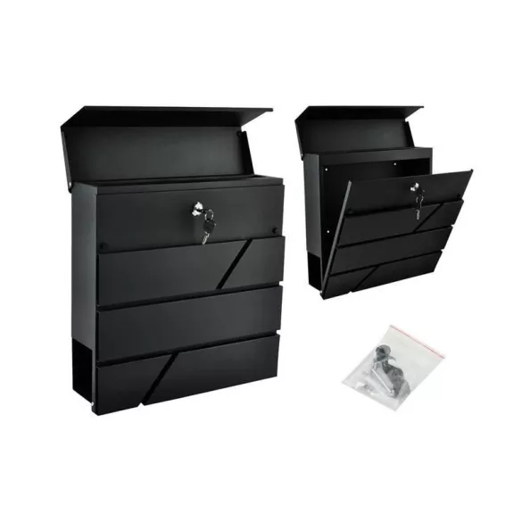 S6238 Briefkasten - anthrazitfarben, modernes Design, Hauszustellung, Stahlmaterial