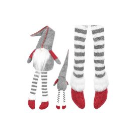   Grauer Sitzgnom - Weihnachtsdekoration, sitzende Gnomfigur, Gnomdekoration, Weihnachtsgnom, sitzende Weihnachtsfigur