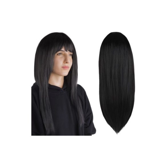 Schwarze lange Perücke für Damen - für trendige Frisuren, Cosplay, Partys - Online-Kauf in Ungarn