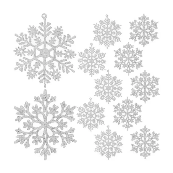 Weihnachtskugeln - Schneeflocken, 12 Stück, Ruhhy 22516