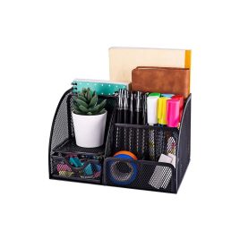 Schreibtisch-Organizer - 6 Fächer - Schwarz