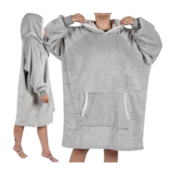 XXL Pullover - graue Ruhhy Decke 24402