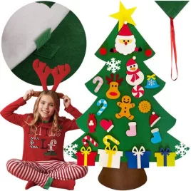Filz Weihnachtsbaum mit Dekorationen 24856