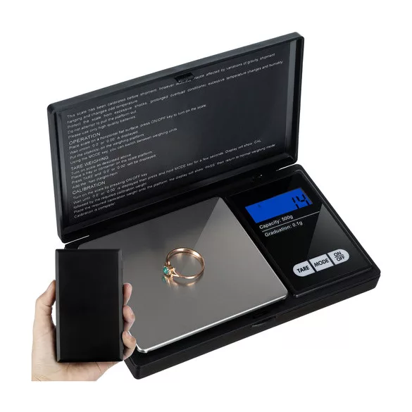 Taschenwaage 500 x 0,1 g mit Klappdeckel 23573
