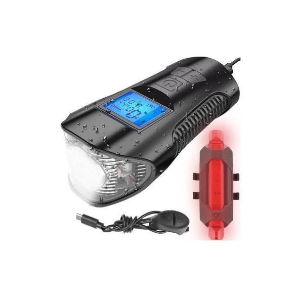 LED-Fahrradlampenset mit digitalem Tachometer