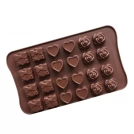 Schokoladenpralinenform (Geschenk, Herz, Rose)