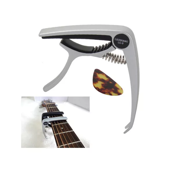 Klassische Gitarren-Kapodaster Metall + Plektrum